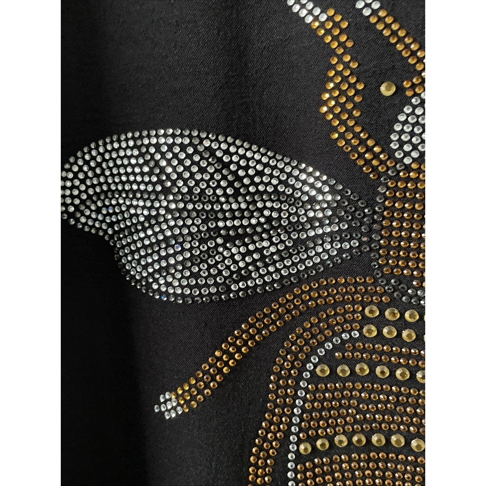 Culture Code XL Black Rhinestone Bee Blazer NWT‎ Pleated Back Jacket - Picture 9 of 16